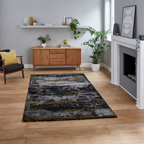 Črna/zlata preproga 200x290 cm Craft – Think Rugs-image-2