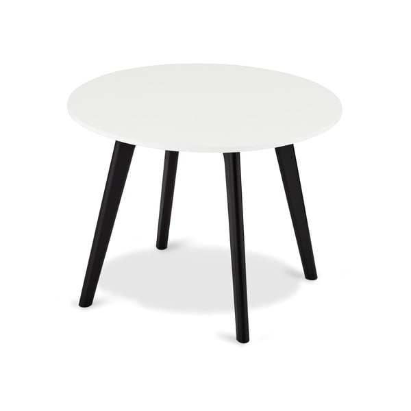 Črno-bela kavna mizica z nogami iz hrastovega lesa Furnhouse Life, Ø 60 cm