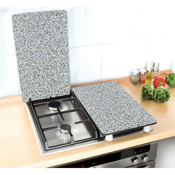 Komplet 2 steklenih zaščitnih plošč za štedilnik Wenko Granite, 52 x 30 cm-image-3