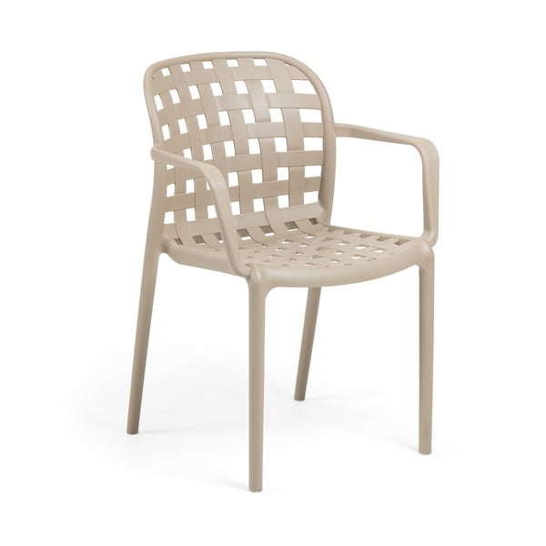 Bež vrtni fotelj z jeklenimi nogami Kave Home Onha