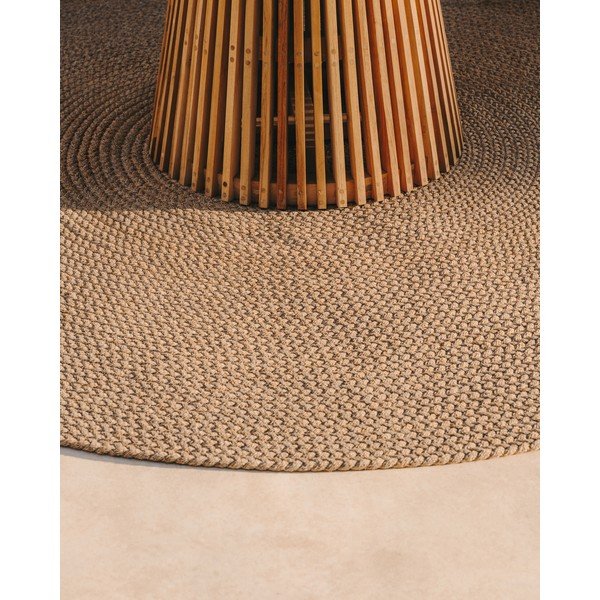 Bež okrogla zunanja preproga iz recikliranih vlaken ø 200 cm Despas – Kave Home-image-2
