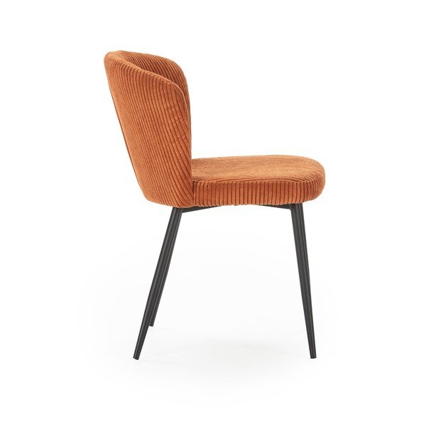 Oranžni jedilni stoli iz rebrastega žameta v kompletu 4 ks Megan – Marckeric-image-3