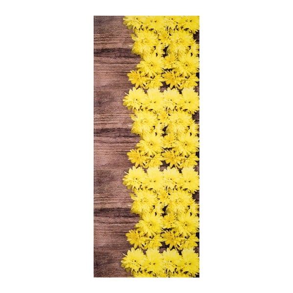 Webtappeti Dalie rumeno-rjava tekaška steza za težke obremenitve, 58 x 140 cm