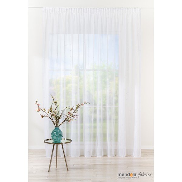 Bela prosojna zavesa 140x260 cm Michelle – Mendola Fabrics-image-1