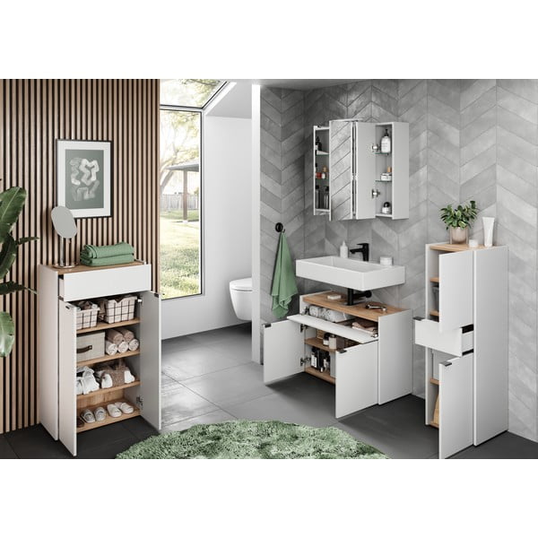 Bela visoka kopalniška omarica 34x111 cm Forano – Germania-image-4