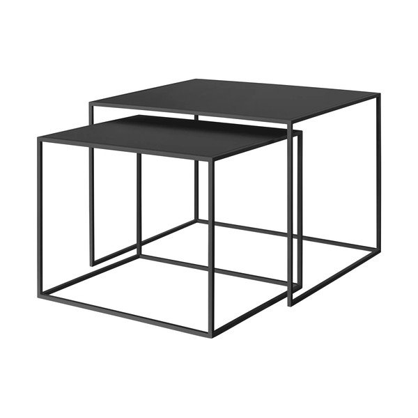 Črne kovinske mizice v kompletu 2 ks 50x60 cm Fera – Blomus