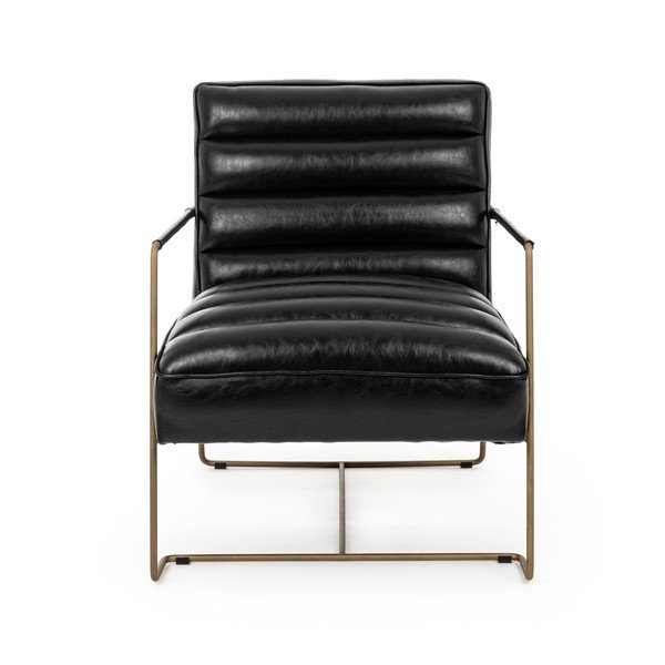 Črn fotelj iz umetnega usnja Brianna – Bizzotto-image-2