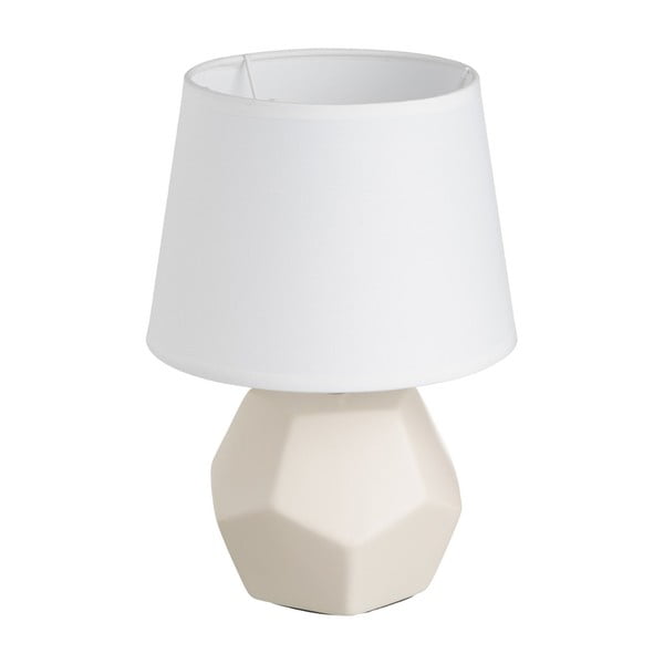 Kremno bela keramična namizna svetilka s tekstilnim senčnikom (višina 26 cm) – Casa Selección