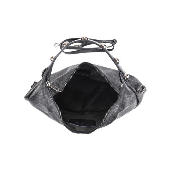 Črna usnjena torbica Roberta M Hobo-image-2