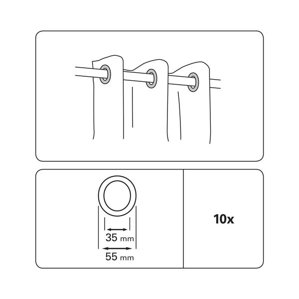 Obročki za zavese v kompletu 10 ks - Gardinia-image-2