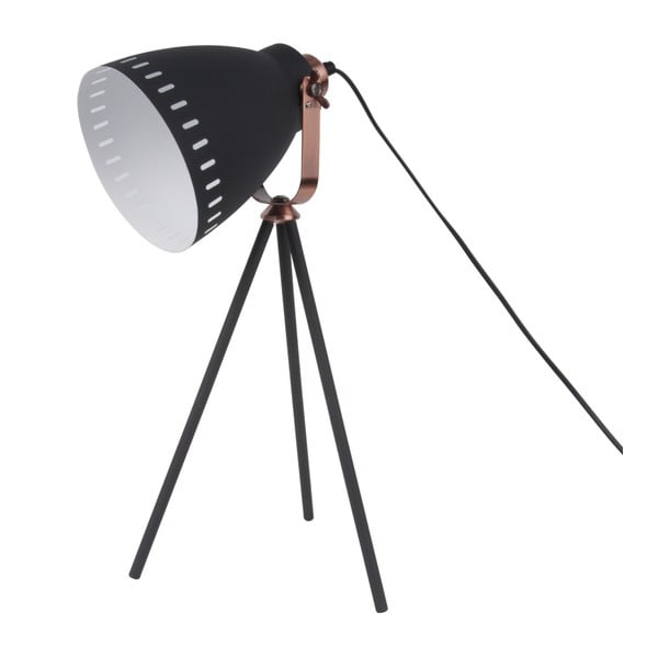 Črna namizna svetilka z bakrenimi detajli Leitmotiv Mingle