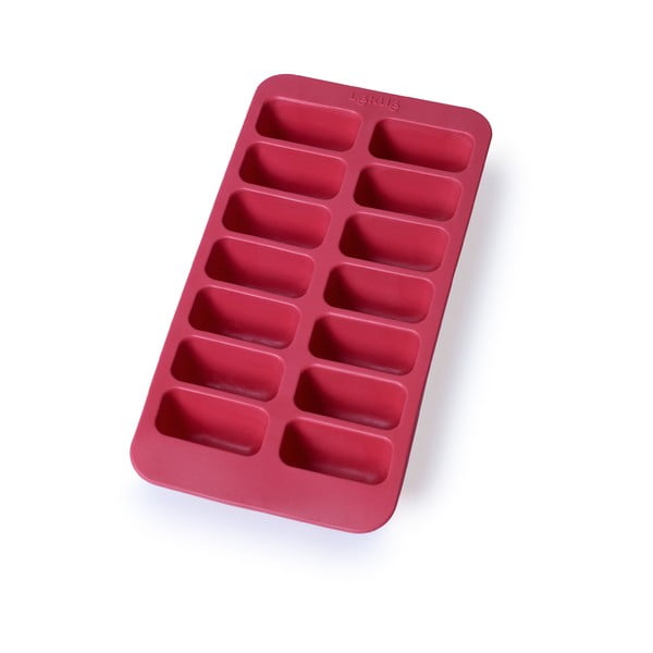 Rdeč silikonski model za led Lékué pravokotne oblike, 14 kock