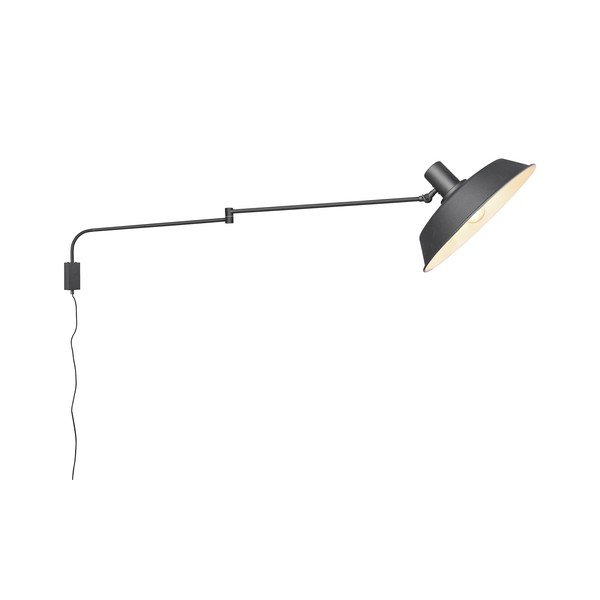 Mat črna stenska svetilka z upogljivo konstrukcijo z vtikačem ø 35,5 cm Bolder – Trio-image-4