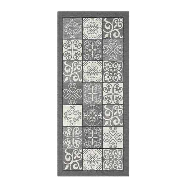 Siva zelo trpežna kuhinjska preproga Webtappeti Maiolica Grigio, 55 x 240 cm