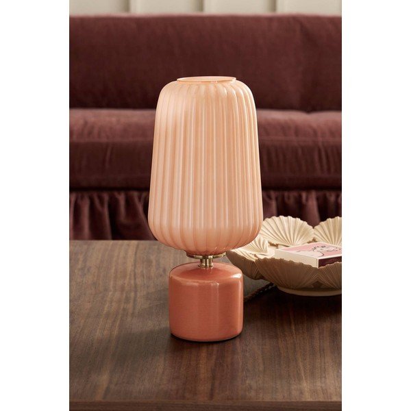 Rožnato-oranžna steklena namizna svetilka (višina 40 cm) Daria – Ellos Home-image-2