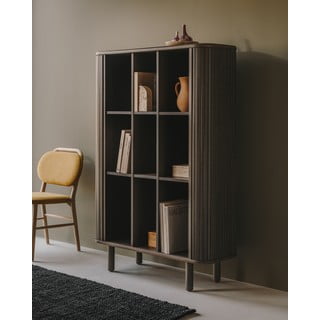 Temno rjava omarica v jesenovem dekorju z drsnimi vrati 110x140 cm Mailen – Kave Home