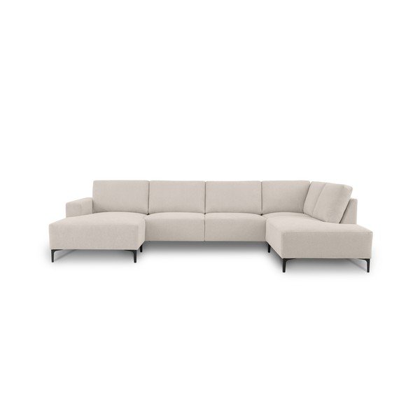 Bež kotna sedežna garnitura iz šenilje (desni kot/v obliki črke "U") Fabian – Scandic