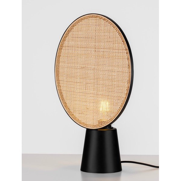 Mat črna/v naravni barvi kovinska namizna svetilka (višina 48,5 cm) Tierra – Nova Luce-image-1