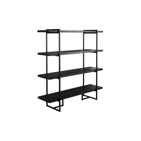 Črna knjižna omara v dekorju eksotičnega lesa 140x146 cm Class - Dutchbone-image-2