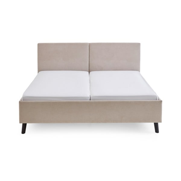 Bež oblazinjena zakonska postelja z letvenim dnom 160x200 cm Piano – Meise Möbel-image-3