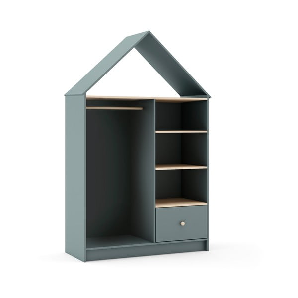 Prašno zelena odprta otroška garderobna omara 110x180x45 cm Estefania – Marckeric-image-4