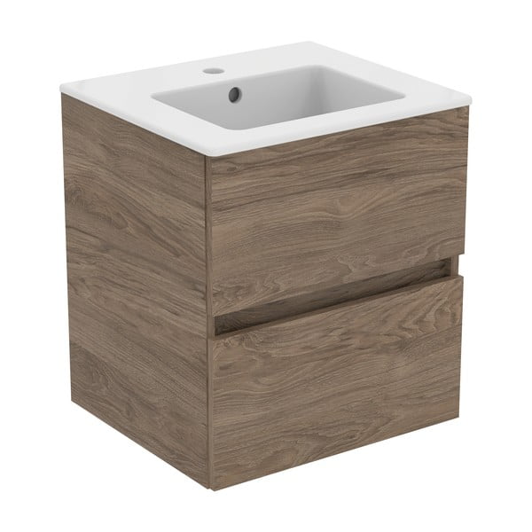 Stenska omarica za pod umivalnik v orehovem dekorju v naravni barvi 50x55 cm Eurovit+ – Ideal Standard-image-2