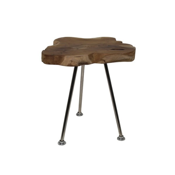 Kolekcija HSM Zložljiva mizica Tribe s ploščo iz tikovine, ⌀ 40 cm