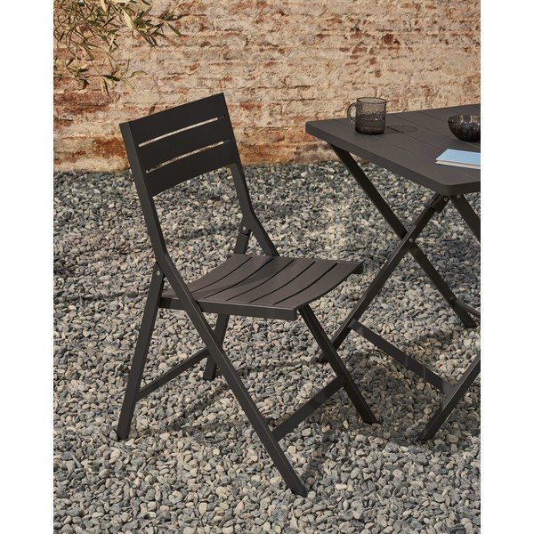 Črn kovinski vrtni stol Torreta – Kave Home-image-1