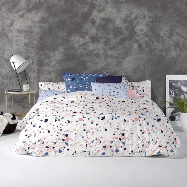 Bombažna posteljnina Blanc Terrazzo, 140 x 200 cm-image-1