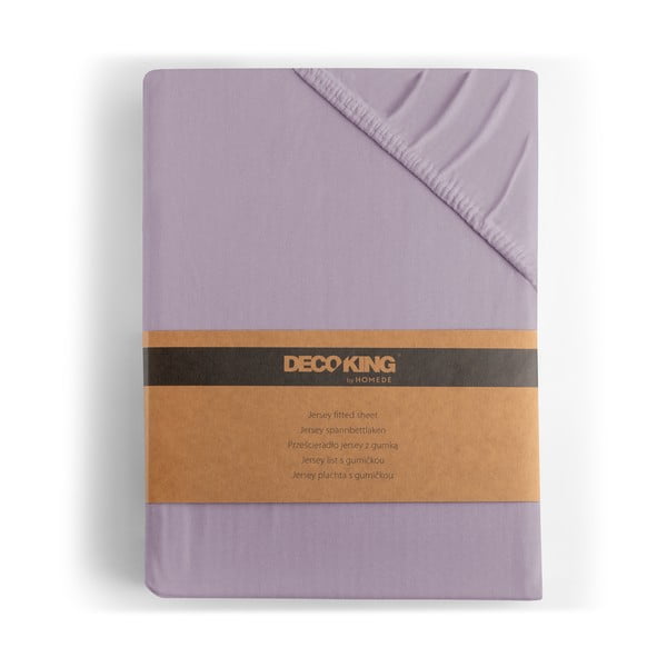 Svetlo vijolična napenjalna rjuha iz jerseyja 200x200 cm Amber – Restilo-image-4