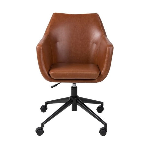 Rjav pisarniški stol iz umetnega usnja na koleščkih Actona Nora-image-1