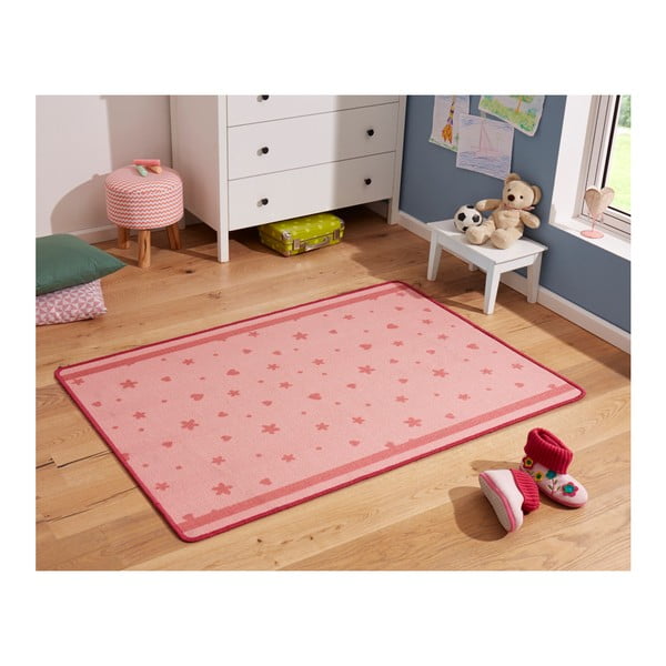 Otroška roza preproga Zala Living Stars & Hearts, 100 x 140 cm-image-2