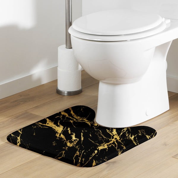 Kopalniška preproga v črni in zlati barvi 45x45 cm Aquamarbre – douceur d'intérieur-image-1