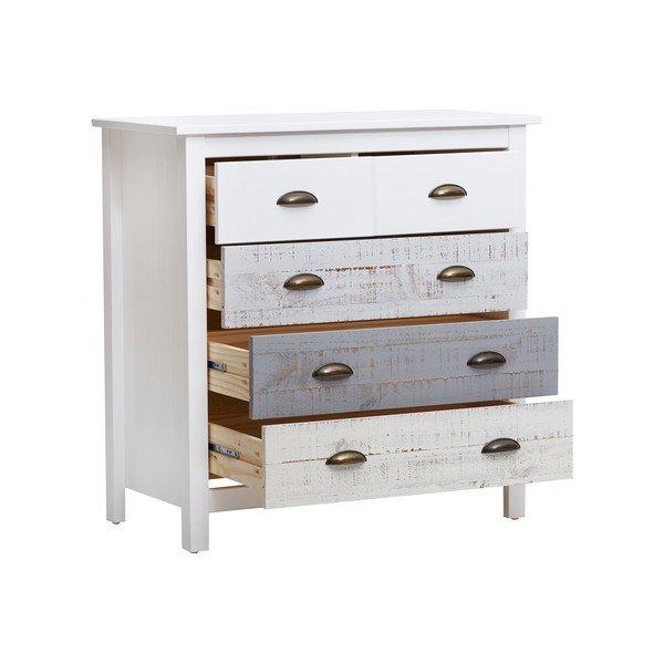 Belo-siva komoda s 4 predali Marckeric Romantica, 79 x 80 cm-image-4