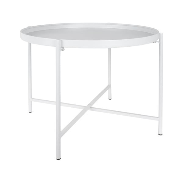 Bela kovinska okrogla klubska mizica ø 50 cm Meseta  – Leitmotiv