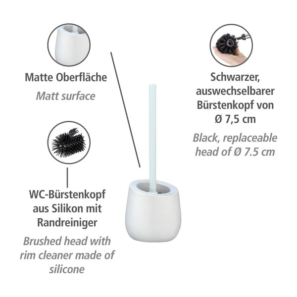 Bela keramična straniščna krtača Wenko Badi-image-3