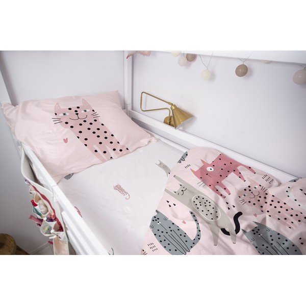 Rjuha za otroško posteljico iz bombažnega satena 200x90 cm Meow Meow - Butter Kings-image-1