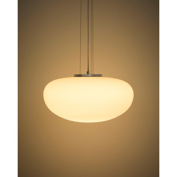 Bela viseča svetilka s steklenim senčilom ø 50 cm Ardali – Kave Home-image-3