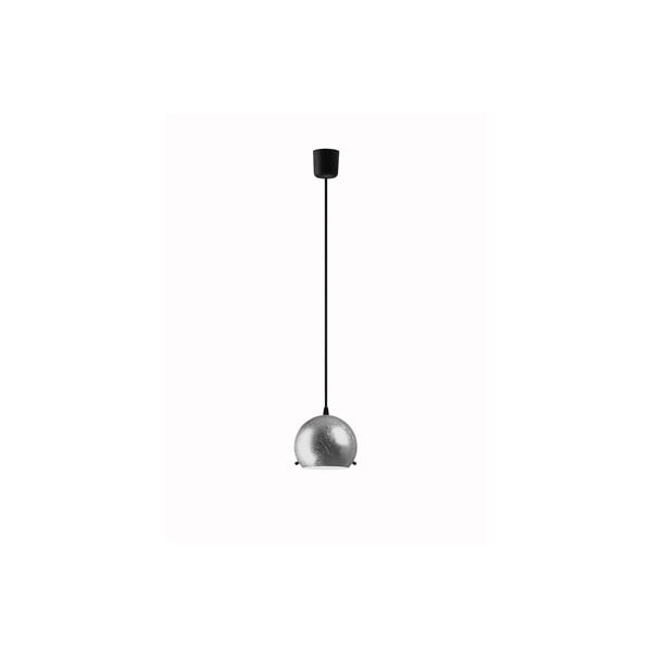 Srebrna viseča svetilka s črnim stropnim pokrovom Sotto Luce MYOO