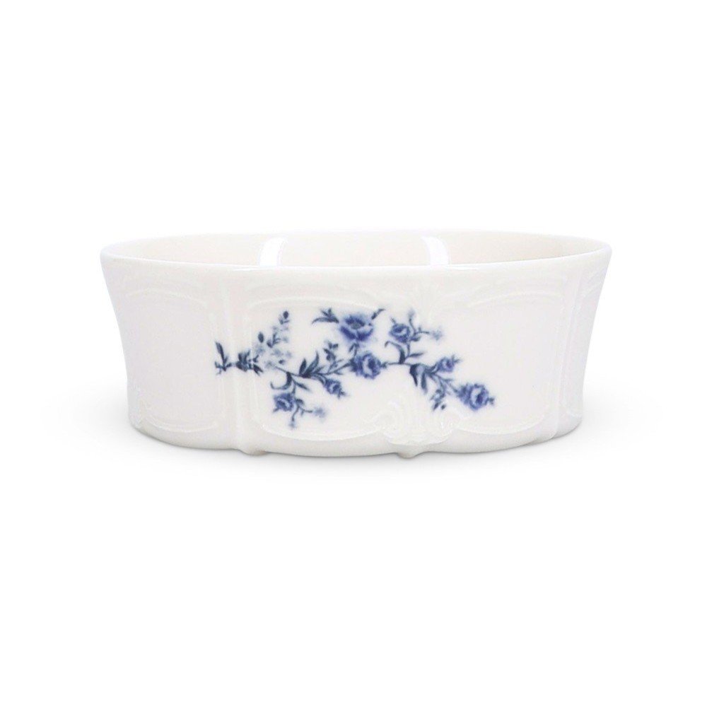 Bela/modra porcelanasta skledica 410 ml Retro