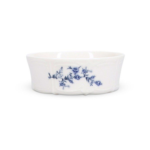 Bela/modra porcelanasta skledica 410 ml Retro – BonBistro