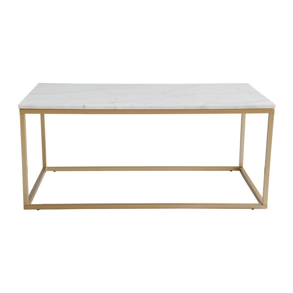 Kavna miza z beo marmornato ploščo in zlatim podnožjem RGE Accent