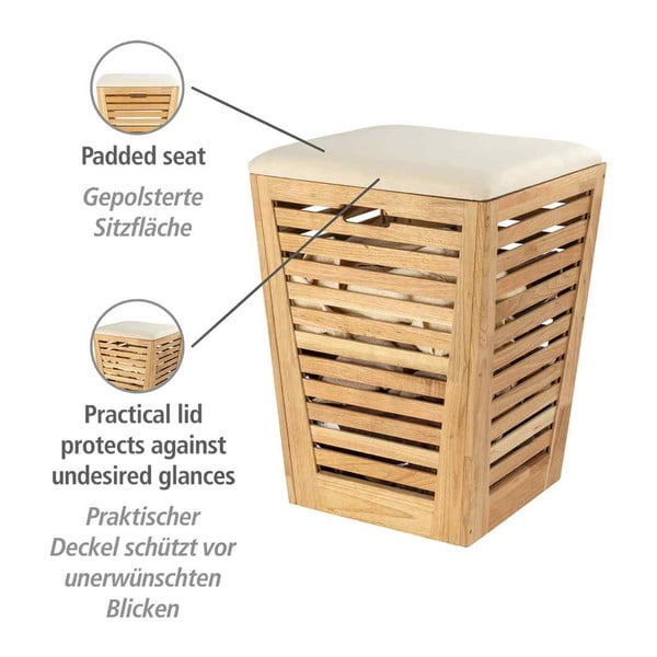 Lesen koš za perilo v naravni barvi 55 l Norway – Wenko-image-4