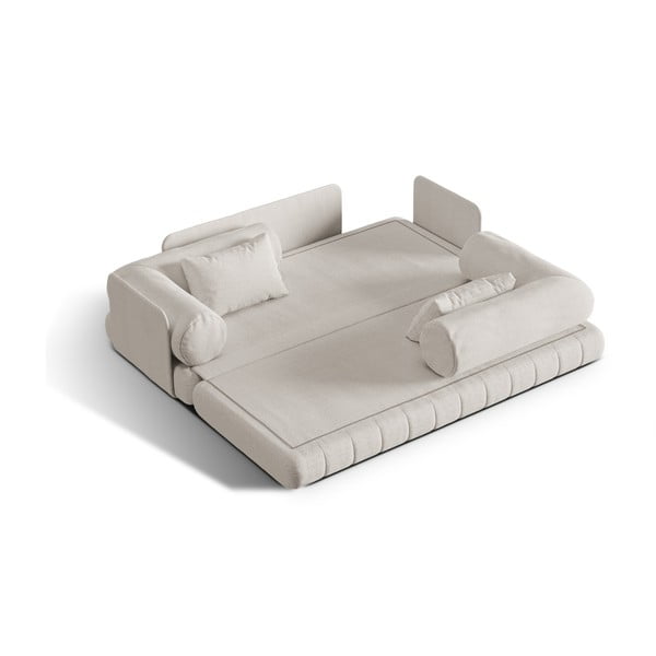 Bež raztegljiva sedežna garnitura iz tkanine bouclé 206 cm Kemi – Cosmopolitan Design-image-1