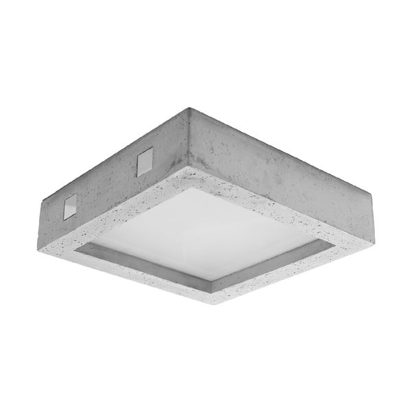 Siva stropna svetilka LED s steklenim senčnikom 33x33 cm Lucia - Nice Lamps