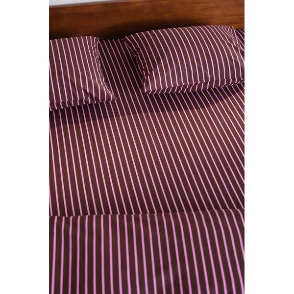 Rožnata/rjava napenjalna rjuha iz organskega bombaža 90x200 cm Sima – Jotex-image-2