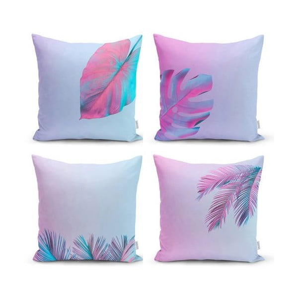 Komplet 4 dekorativnih prevlek za vzglavnik Minimalist Cushion Covers Neon Lover, 45 x 45 cm