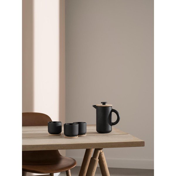 Črna skodelica za kapučino iz kamenine 200 ml Theo – Stelton-image-3
