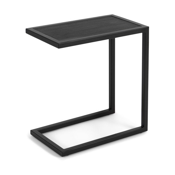 Stranska mizica s hrastovo mizno ploščo 50x30 cm Daniël – Spinder Design-image-2