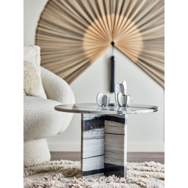 Črno-bela marmorna okrogla klubska mizica ø 61 cm Rosito – Bloomingville-image-1